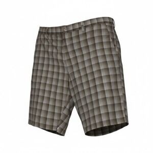 Grand Slam Performance Plaid Golf Shorts Men's Size 42 Gray Flat Front Stretch
